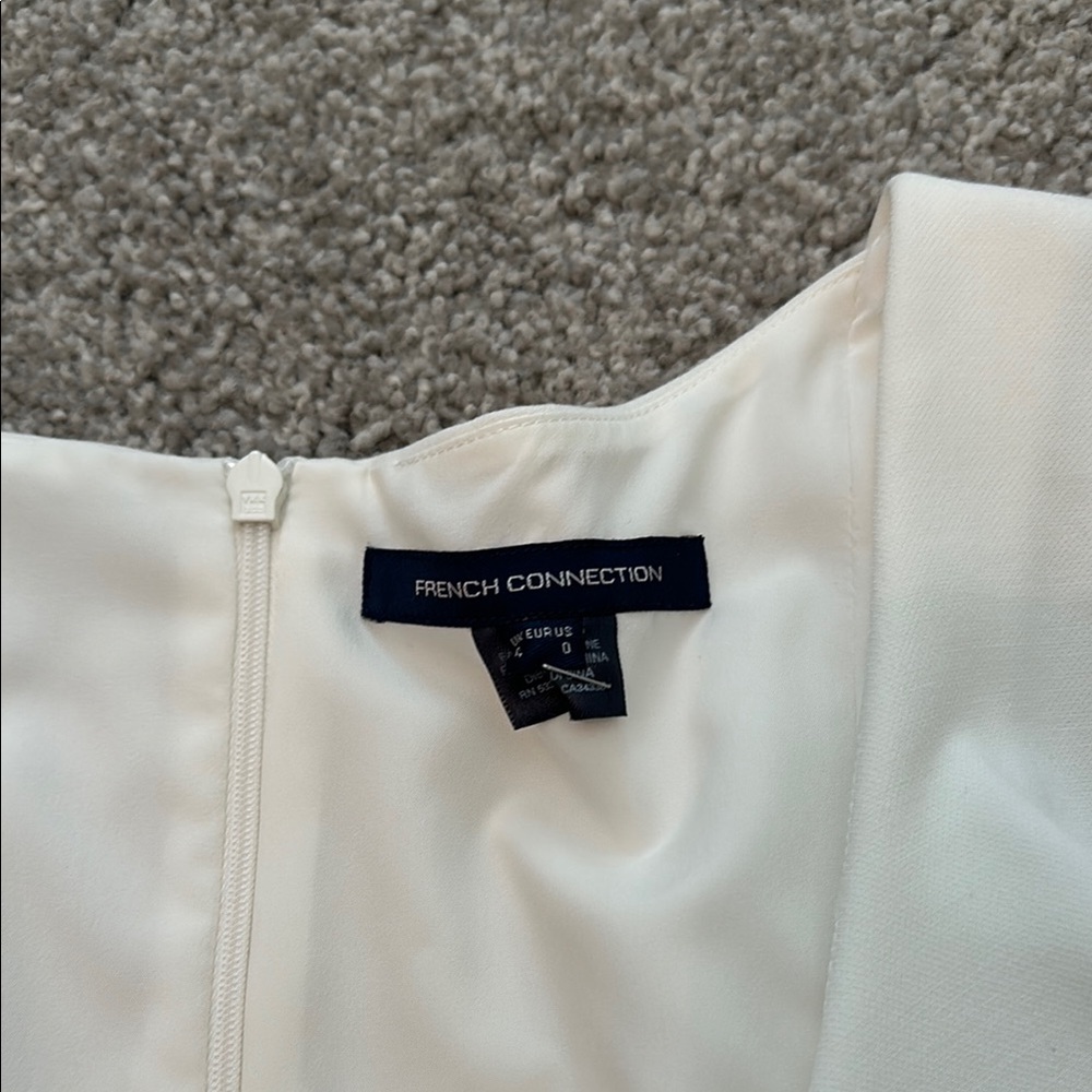 French Connection Cream Ruffle Mini Dress - Picture 2 of 3